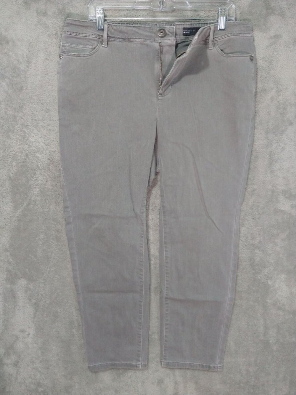 J Jill Jeans Womens 16 Petite Gray Denim Authentic Fit Slim Ankle Stretch